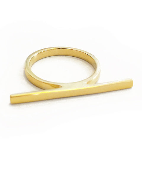 elizabeth stone stacking bar ring gold