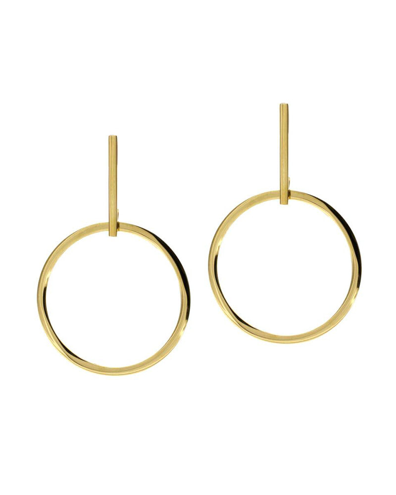 round hanging statement gold earrings ellie vail 