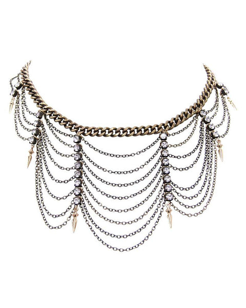 Ettika Multiple Chain Necklace Bib Collar