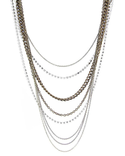 Ettika Multi Layered Mix Metal Chain Necklace