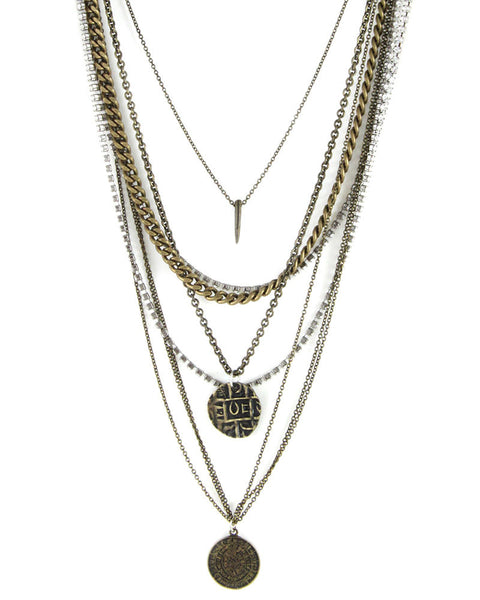 ettika mixed metal coin necklace