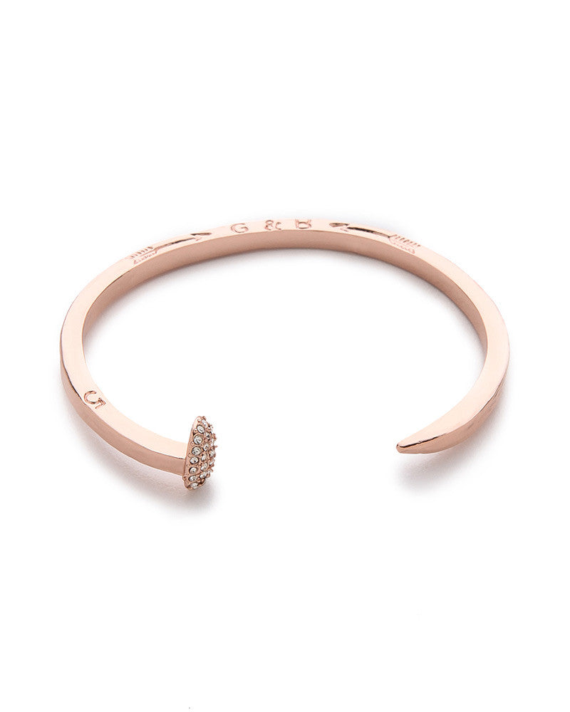 Giles and Brother Railroad Spike Rose Gold Pave Bracelet