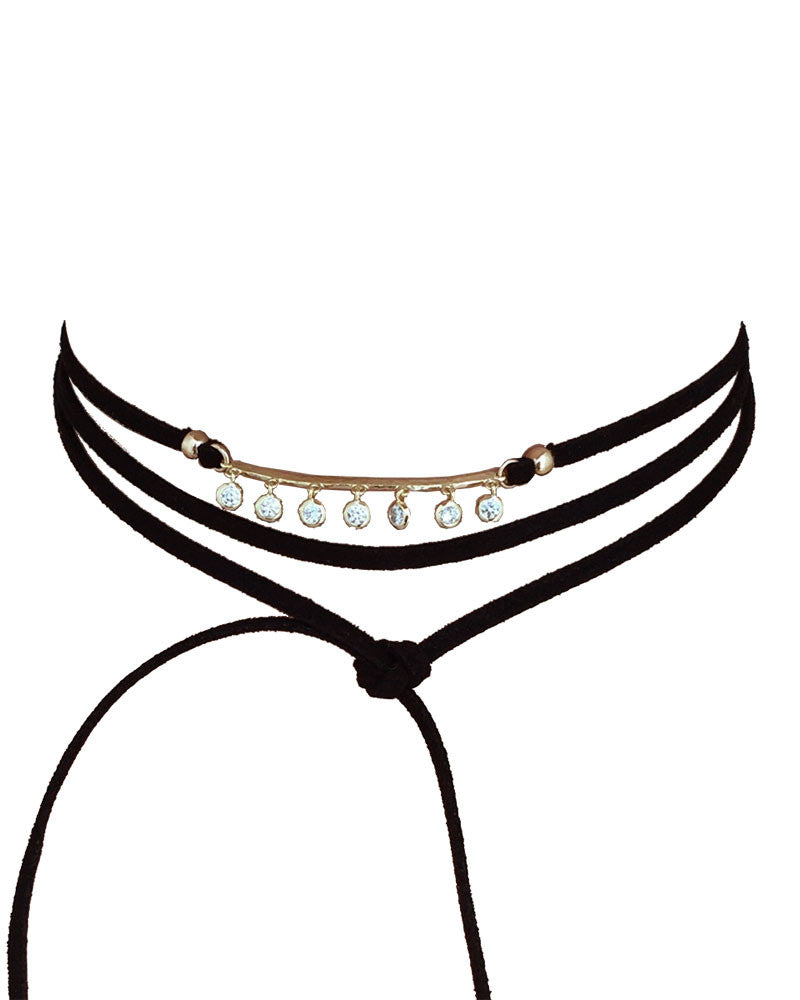 gina cueto leather choker necklace
