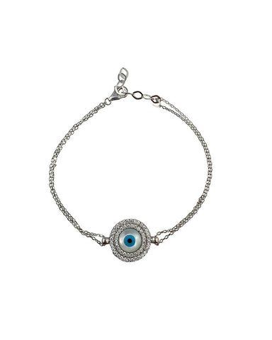 Gina Cueto Silver Evil Eye Bracelet