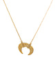 gold tusk with pave necklace