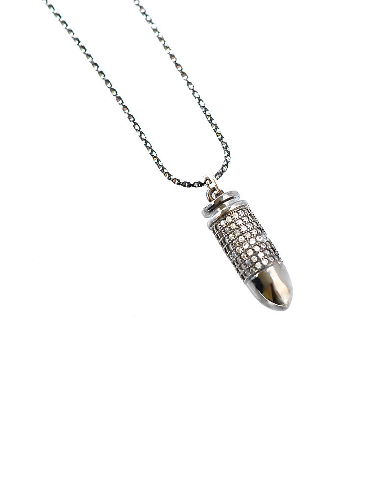 Gina Cueto Gunmetal Bullet of Love Necklace 