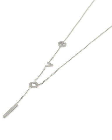 Silver Necklace with word Love