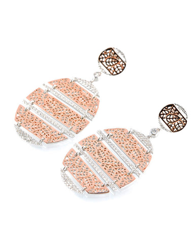 Mixed metal lace earrings gina cueto