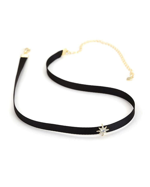 Black Choker with Gold Star