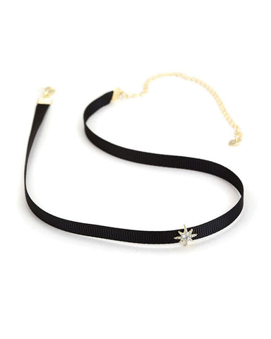 Black Choker with Gold Star