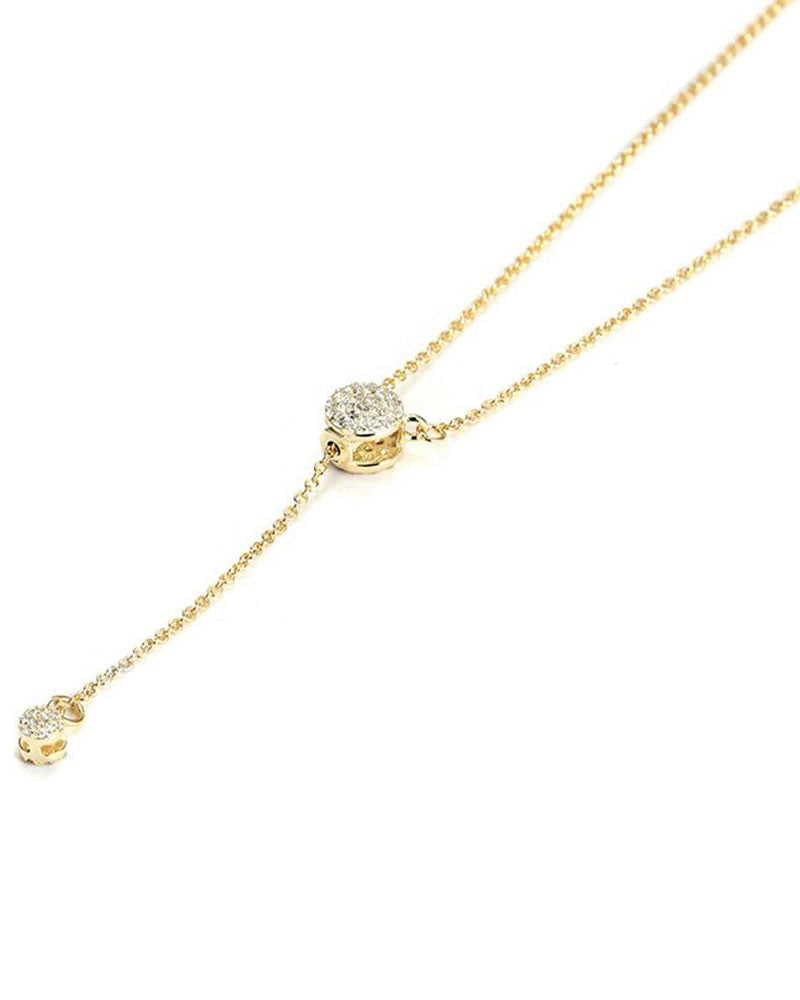 adjustable pave gold lariat necklace