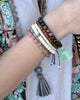 Gold & Gray | Dark Wood Tassel Bracelet