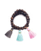 Gold & Gray | Dark Wood Tassel Bracelet