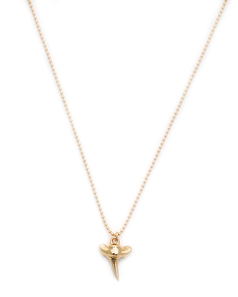 Gold and Gray Mini Gold Shark Tooth Necklace