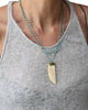 Gold and Gray Turquoise Horn Necklace Worn 