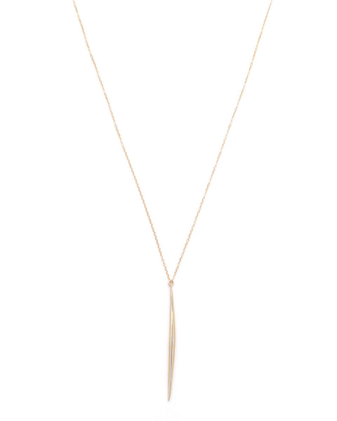 Gold and Gray Small Gold Spike Necklace