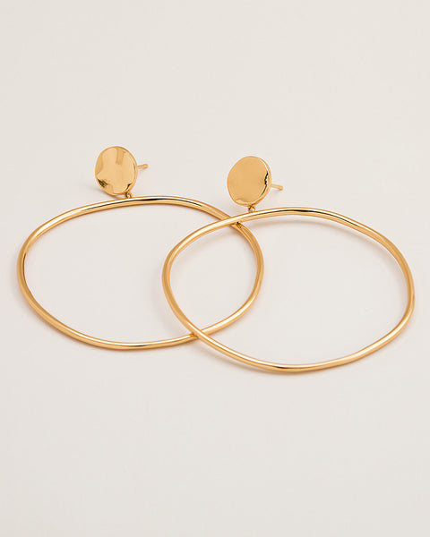 chloe gold round hoop earrings drop 