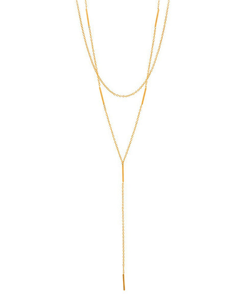 Gorjana Nina Gold Lariat Necklace Close