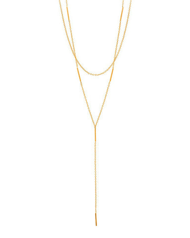 Gorjana Nina Gold Lariat Necklace Close