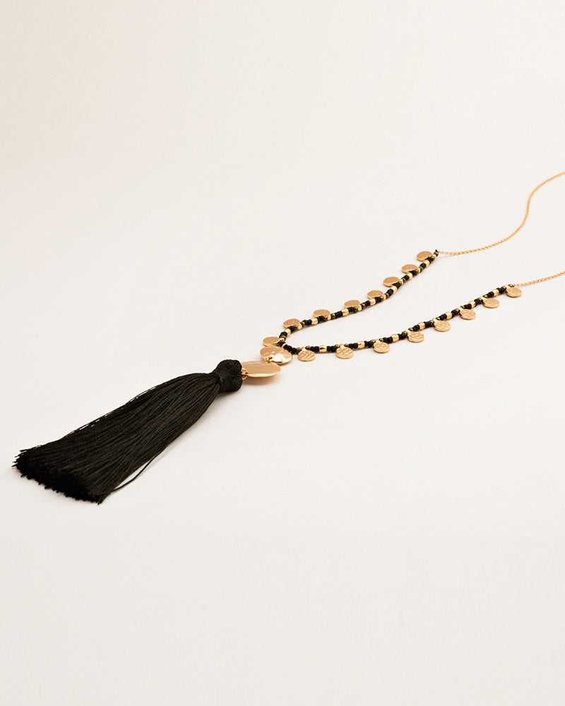 tassel necklace black gorjana beaded designer 