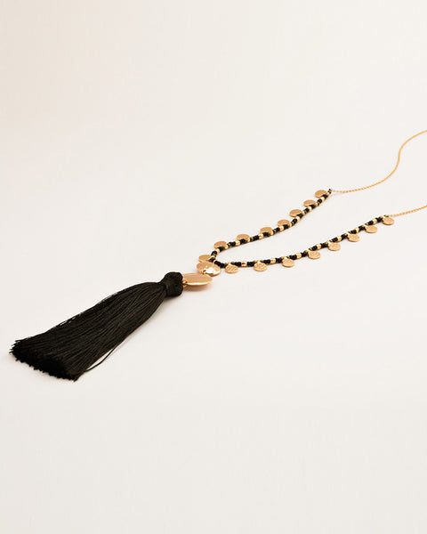 tassel necklace black gorjana beaded designer 