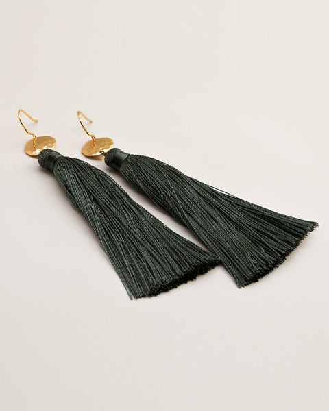 gorjana tassel earrings womens jewelry designer hanging gold slate blue 