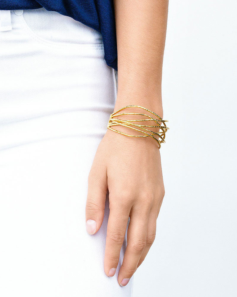 GODDESS Gold Bamboo Bangle Cuff Manchette – Jarlia By Jolina