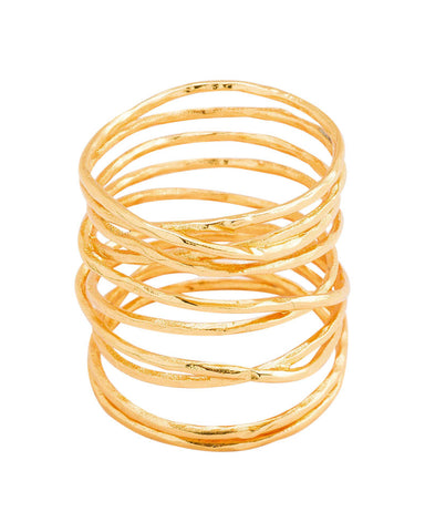 Gorjana long gold woven ring