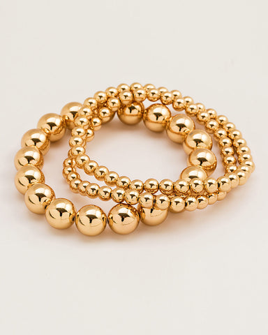 designer gorjana bracelet set gold beaded 