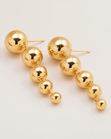 gorgana beaded drop earrings gold 