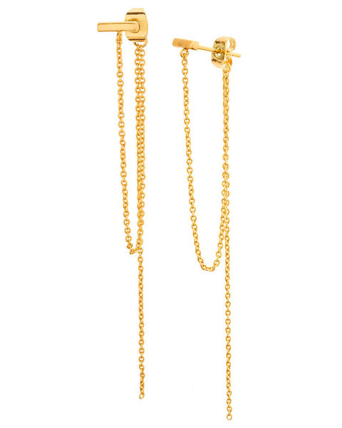 gorjana gold draped chain earrings nina studs