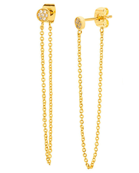 gold chain loop from stud earrings gorjana