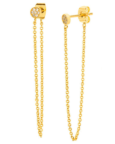 gold chain loop from stud earrings gorjana
