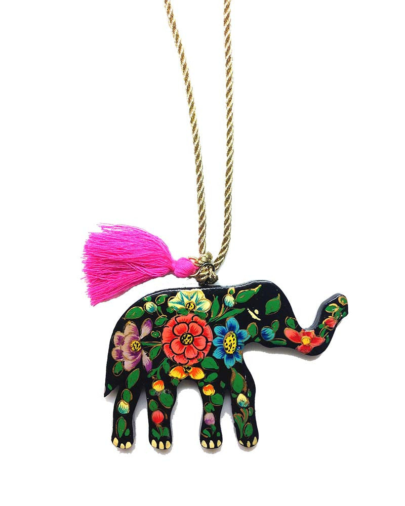 Gunner and Lux baby Elephant Hand-Painted Necklace