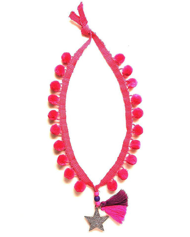 Gunner and Lux Pom Pom Make a Wish Handmade Necklace