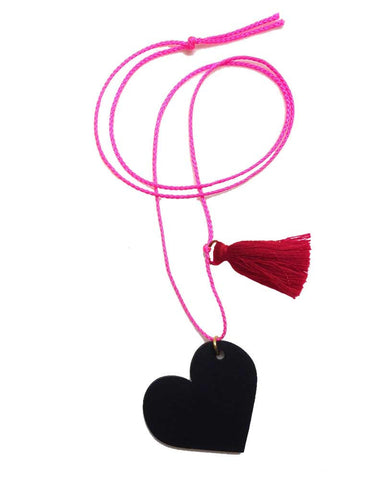 Childrens Valentines Heart Chalkboard Necklace Little Lux