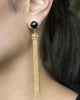 onyx drop earrings gold
