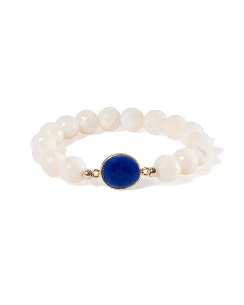 Jaimie Nicole Mother of Pearl with Sapphire Bracelet