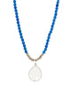 Jaimie Nicole | Blue Onyx with Silver Quartz Teardrop Necklace