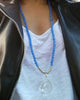 Jaimie Nicole | Blue Onyx with Silver Quartz Teardrop Necklace