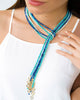 Jaimie Nicole | Sodalite Gold Circles Lariat Necklace