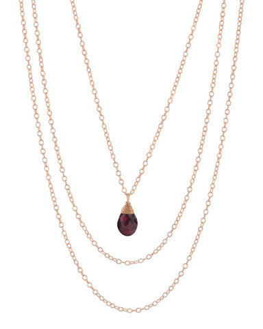 january garnet birthstone necklace