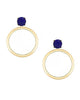 Jaimie Nicole | Lapis & Gold Circle Hoop Earrings