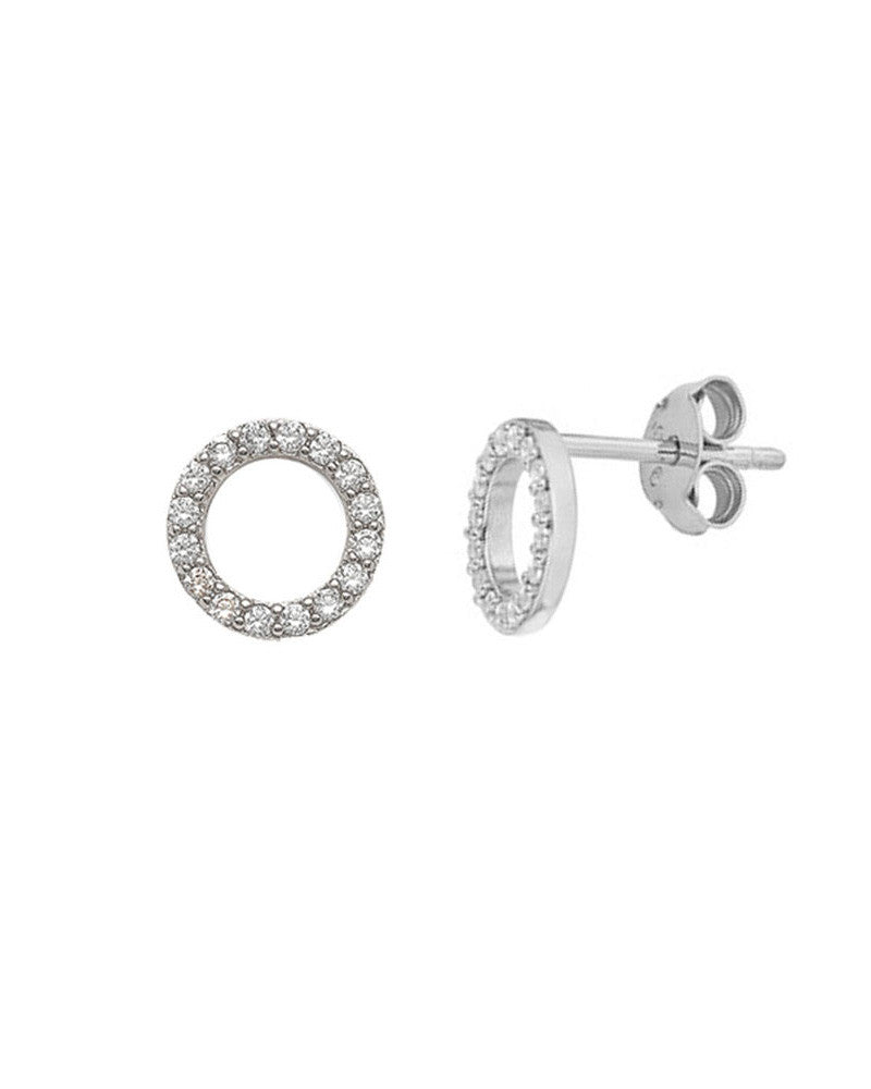 silver stud earrings hoops shiny jaimie nicole jewelry for women 