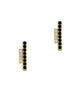gold cz and onyx bar stud earrings