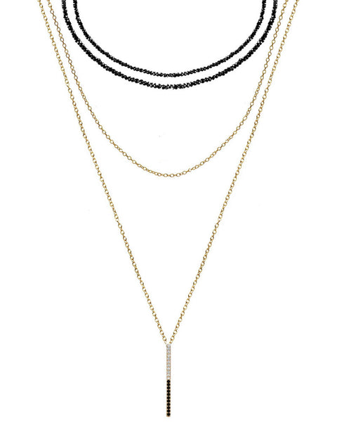 gold spinel choker layered necklace