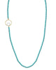 Jaimie Nicole | Turquoise Gold Circle CZ Asymmetric Necklace