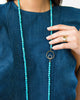Jaimie Nicole | Turquoise Gold Circle CZ Asymmetric Necklace