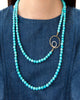 Jaimie Nicole | Turquoise Gold Circle CZ Asymmetric Necklace