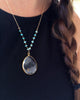 turquoise beaded teardrop quartz necklace